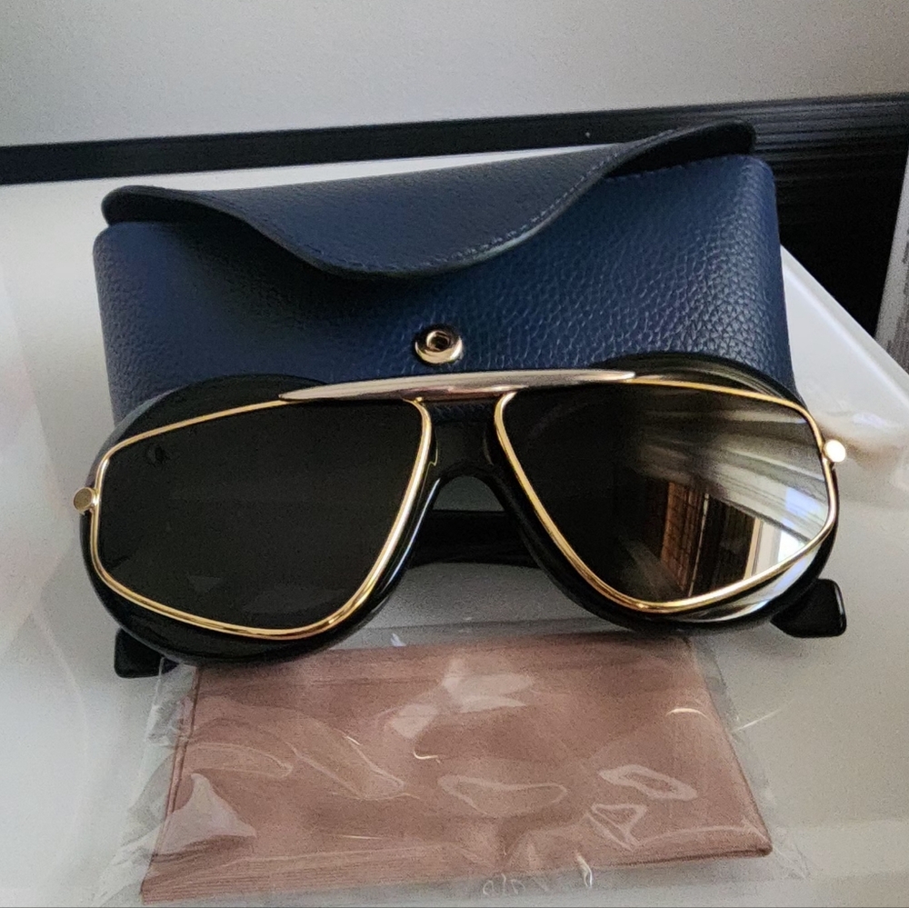 Authentic Loewe double framed black & gold aviator sunglasses - Picture 5 of 7